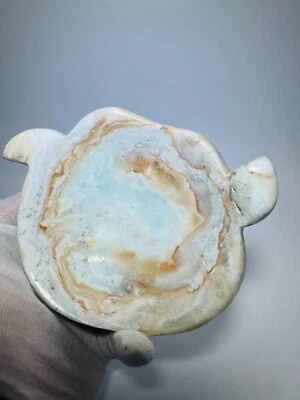 Blaue Calcit Schale Bowl massiv 150x115mm Freie Form Edelstein Heilstein Chakra - Bild 1 von 4