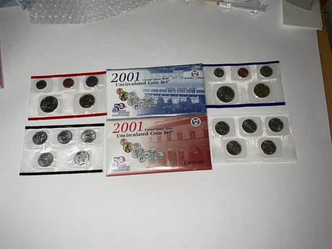 2001 U.S. MINT UNCIRCULATED COIN SET ~ Philadelphia & Denver ~ 20 COINS Cover