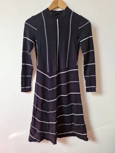 Jigsaw Wool Thin Knit Turtle Neck Flare Dress Size S 8 10 - Picture 1 of 5