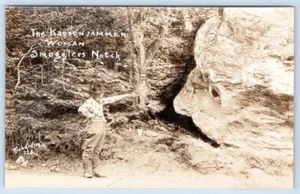 RPPC*THE KATSENJAMMER WOMAN SMUGGLERS NOTCH*RICHARDSON REAL PHOTO POSTCARD - Picture 1 of 2