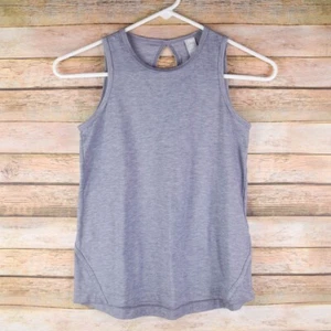 Athleta Girl L 12 Gray Keyhole Back Daybreak Tank Top Sleeveless Stretch - Picture 1 of 5