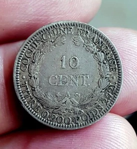 *** FRENCH COCHIN-CHINA *** 10 cent. *** 1879 *** NICE GRADE *** RARE *** s2 - Picture 1 of 2