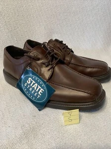 New STATE STREET MENS Brown Oxfords Lace up Vegan Faux Leather Shoes Sz 11 - Picture 1 of 11