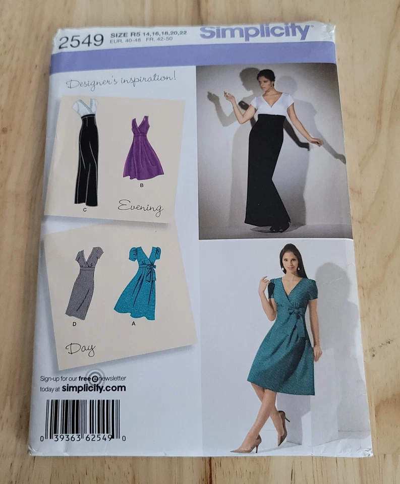 Simplicity Sewing Pattern 2549 Dress Size R5 14 to 22 Uncut