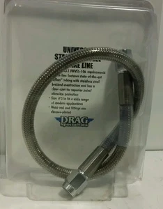New Drag Specialties 1204-2727 14" Stainless steel Brake Line.  #99 - Imagen 1 de 5