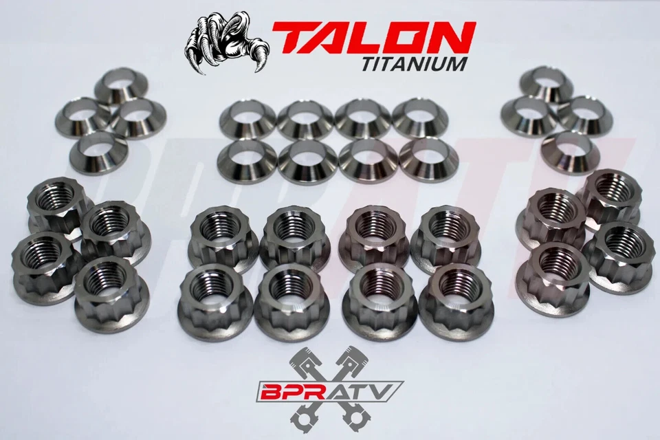 Honda TRX400EX TRX 400EX TITANIUM Lug Nut & Ti TAPERED Adapters Complete Set 16 - Image 1 of 4