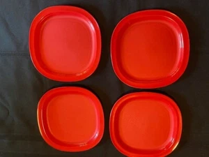 NEW Tupperware set of 4 dessert plates - RED - FREE SHIPPING! - Picture 1 of 1