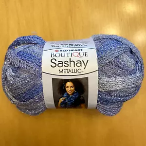 Red Heart Boutique Sashay Metallic Icy Peri 3.5 oz. 30 yds. skein acrylic Yarn - Picture 1 of 6