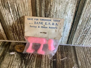 Vintage E.S. & A. Savings Bank STILL SEALED SMALL PINK DOG TOY ANTIQUE VERY RARE - Picture 1 of 3