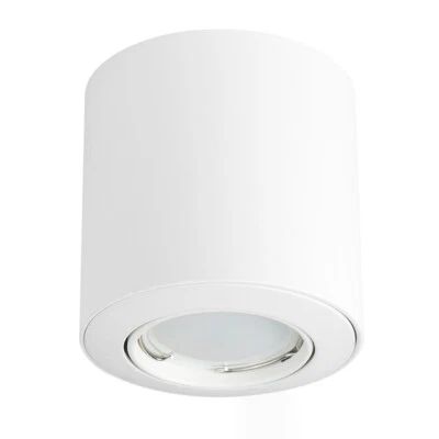 White Surface Mounted Tiltable Downlights Ceiling Light Spotlight LED GU10 Bulbs - Image 1 of 4