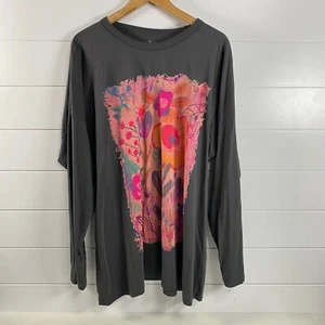 Natural Life Womens Live Happy Tshirt XXL Multicolor 100% Cotton Longsleeve Boho - Picture 1 of 9
