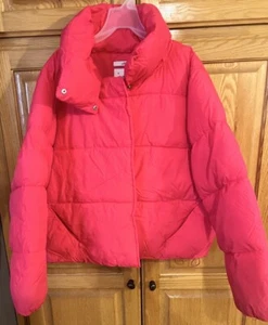 Women's Short Relaxed Puffer Jacket - A New Day™ Pink SZ Medium - Picture 1 of 7