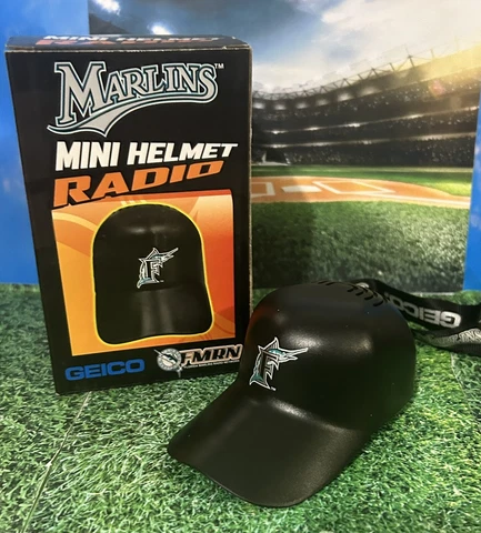 FLORIDA MARLINS MINI HELMET RADIO GEICO NIB With Strap Cover
