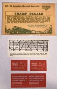 CHAMP HO DECAL-CANADIAN NATIONAL/CN STOCK CAR - #HC-108 - Picture 1 of 1