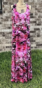 Ivanka Trump Maxi Halter Dress Multi-Color Jersey Size XL - Picture 1 of 8