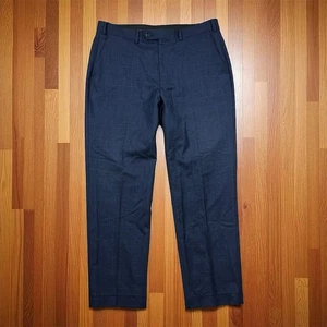 Lauren Ralph Lauren Men's Plaid Wool Pleated Dress Pants Blue Size 36x30 - Picture 1 of 14