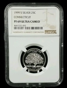 1999 S Silver 25C Connecticut Statehood Quarter NGC PF 69 Ultra Cameo #5031 - Picture 1 of 2