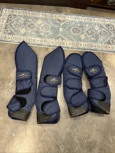 Professional Choice Horse Shipping Boots Set Of Four Navy Blue  - Picture 1 of 4