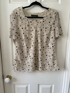 Jacques Vert Chiffon Polka Dot Flutter Sleeve Blouse Size 22 - Picture 1 of 5