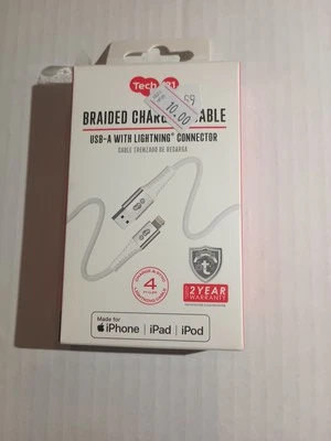 Tech21 Braided Charging Cable For Apple Products - Image 1 of 3