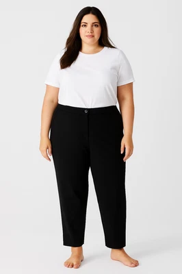 NWT Eileen Fisher Slouchy Ankle in Black Flex Ponte Stretch Pants 2X - Image 1 of 4