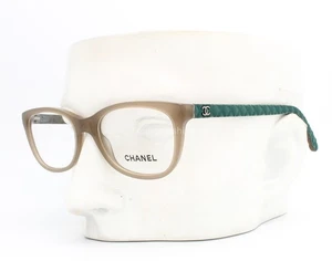 Chanel 3288Q 1416 Gafas Marrón Taupe con Verde Acolchado 49mm (Pequeño) - Imagen 1 de 6