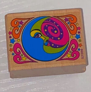 vintage lisa frank moon celestial stamp Astrology Hippie Psychedelic