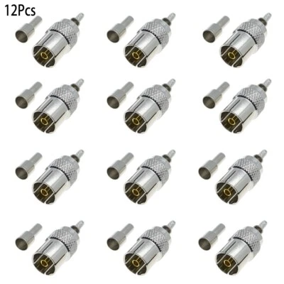 12x IEC DVB-T TV PAL female Crimp RF Connector RG316 RG174 RG179 coaxial Cable - Image 1 of 4