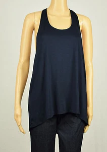 Michael Kors Damen Marineblau T-Rücken Hoch-Tief Saum Active Tank Top M XL - Picture 1 of 3