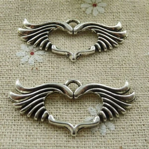 Envío gratuito 50 piezas Colgante Dijes Corazón Ala Plata Tibetana 44x19mm L-303 - Imagen 1 de 4
