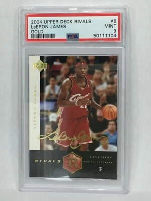 2004 Upper Deck Rivals #6 LeBron James Gold SIGNATURE PSA 9 LAKER HEAT HOF CAVS - Image 1 of 2