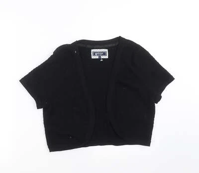 Maine New England Womens Black V-Neck Cotton Blend Shrug Size 12 - Image 1 of 4