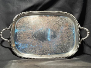 Cresent 2716 silver plated tray 19inx11in - Picture 1 of 12