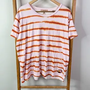 Scotch & Soda Aloha Hula Shirt Top Womens Large Pink Striped Scoop Neck Casual - Picture 1 of 11