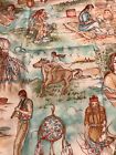 Cranston VIP Cotton Fabric Native American Indians Scenes Of Life 2-2/3 Yards