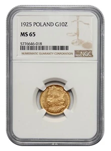 Poland, 10 Złotych, 1925, Bolesław Chrobry, NGC MS 65 - Picture 1 of 3
