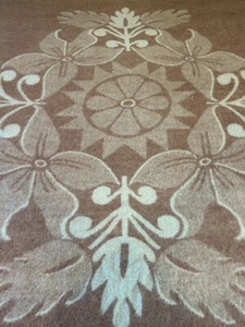 Orr Health Brown Beige Reversible Tulip 100% Wool Blanket  74” x 78” - Picture 1 of 24
