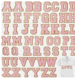 52 Pcs Glitter Letter Patch Sticker Chenille Letter A-z Iron on Repair Patches - Picture 1 of 5