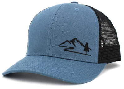 KB Ethos Great Outdoors Wild Mountain Blue & Black Snapback Cap Trucker Hat  - Image 1 of 3