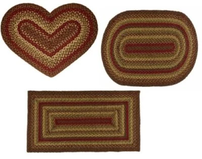 Cinnamon Braided Area Rug By IHF Rugs. Oval & Rectangle. Many Sizes. Red/Tan - Image 1 of 4