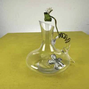 brocca in vetro vintage con decoro placcato argento - Picture 1 of 6
