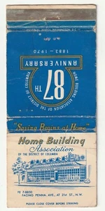 MATCHBOOK COVER - HOME BUILDING ASSOCIATION - WASHINGTON D.C. - 1970 ANNIVERSARY - Picture 1 of 3