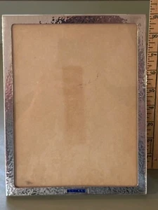 9.25 x 7.25” Hammered Sterling Silver vintage picture frame 6.75 x 8.25 photo - Picture 1 of 5