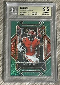 2021 Select Ja'Marr Chase Club Level Green Prizm Rookie #5/5 BGS 9.5 🔥🏈