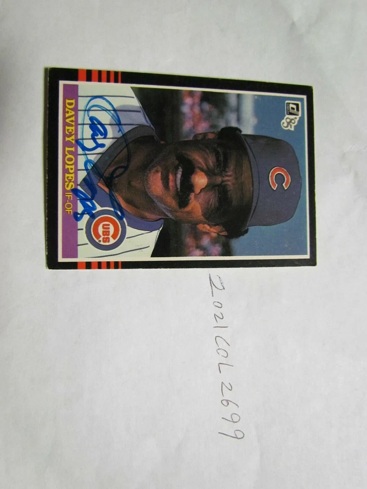1985 Donruss Davey Lopes signed Baseball Card  - Image 1 of 2