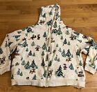 Disney Parks Womens 2X Full Zip Hoodie Sweatshirt Jacket Mickey Christmas Tree