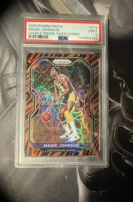 Panini Prizm 2020-21 - Magic Johnson #219 Choice Tiger Stripes Prizm Foto 1 de 4