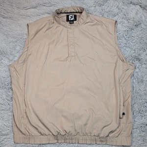 Footjoy Vest Mens L Biege Golf Outdoors Zip Up Pockets Pullover Athletic - Picture 1 of 10
