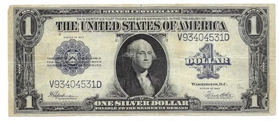 1923 $1 LARGE SILVER CERTIFICATE BLUE SEAL FR. 237 - Image 1 of 2