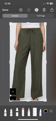 GAP Women’s Drawstring Linen Blend Wide Leg Pant, Size M - Image 1 of 4